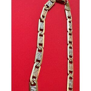 18K GOLD BRACELET GOURMETTE BUBBLES 4MM LINK MADE IN ITALY 7,9